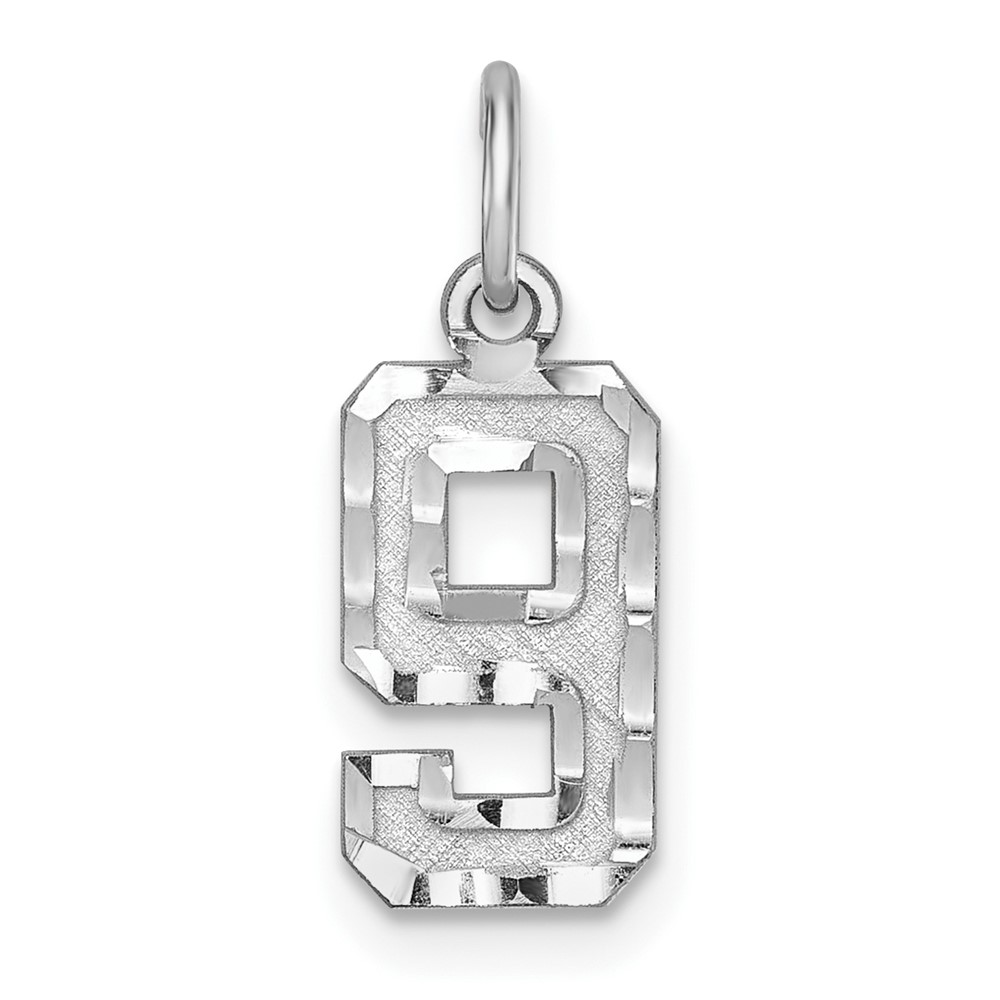 Sterling Silver, Varsity Collection, D/C Pendant, Number 9