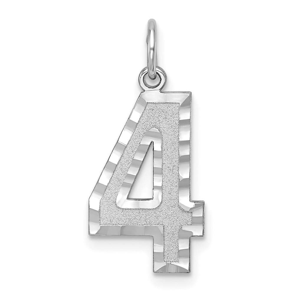 14k White Gold, Varsity Collection, D/C Pendant, Number 4