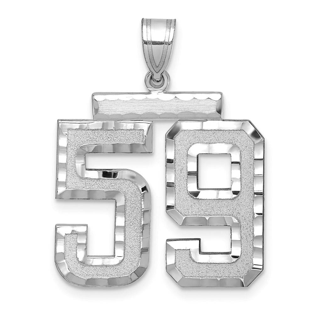14k White Gold, Varsity Collection, D/C Pendant, Number 59