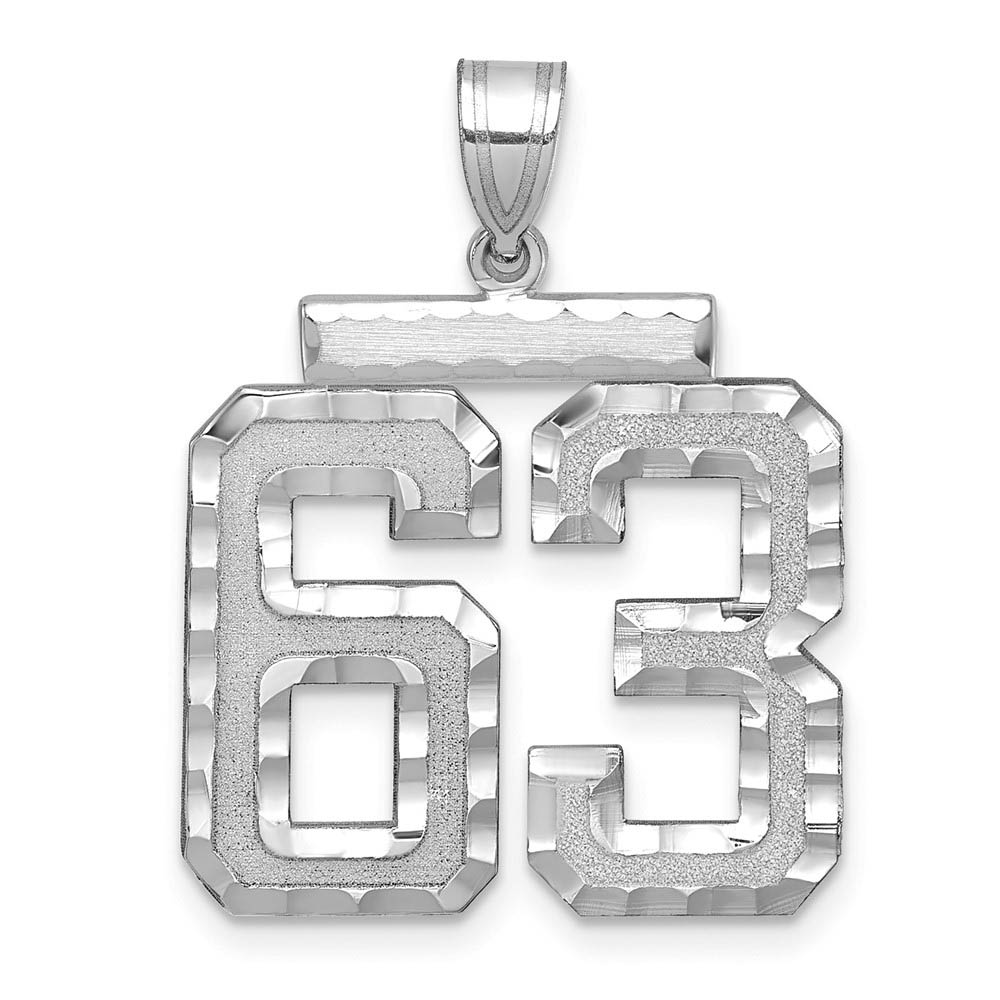14k White Gold, Varsity Collection, D/C Pendant, Number 63