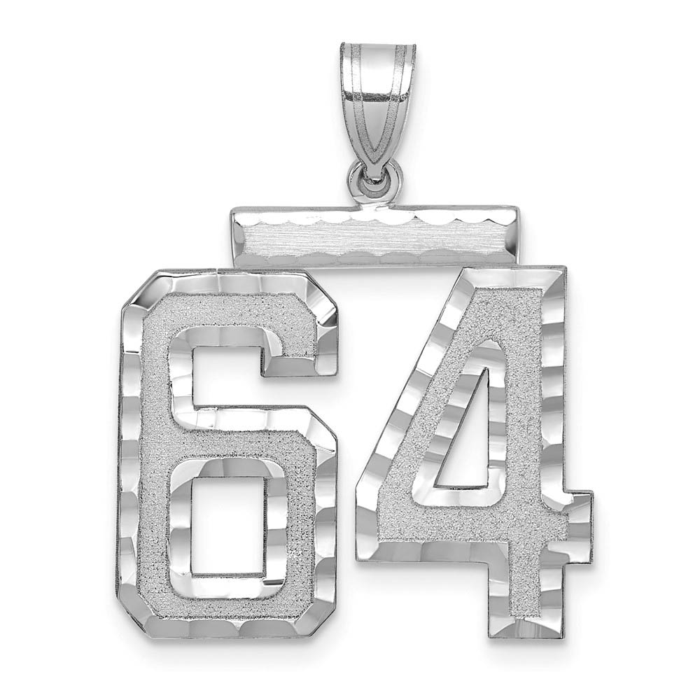 14k White Gold, Varsity Collection, D/C Pendant, Number 64