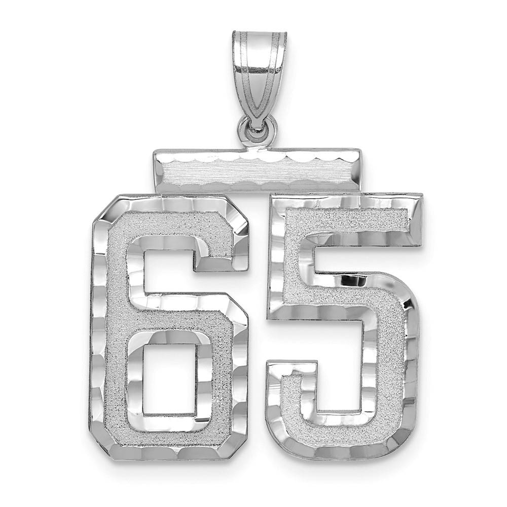 14k White Gold, Varsity Collection, D/C Pendant, Number 65