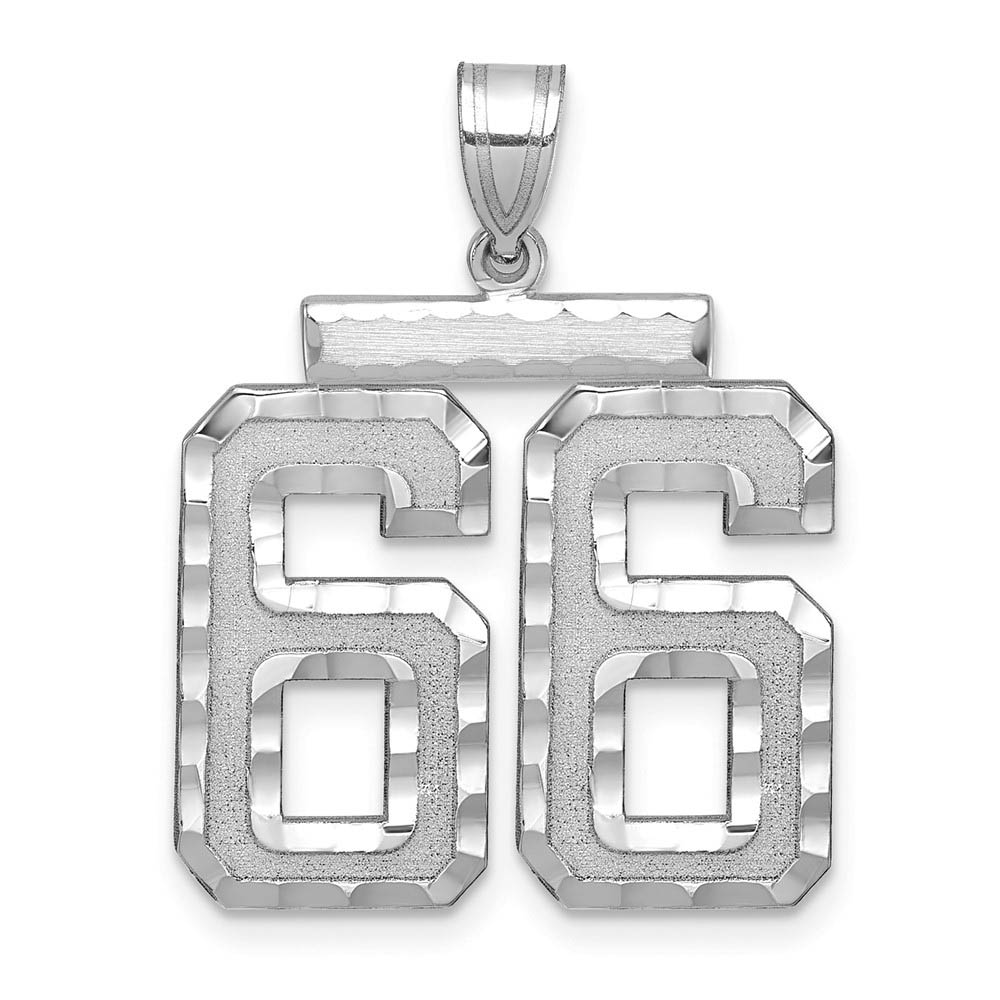 14k White Gold, Varsity Collection, D/C Pendant, Number 66