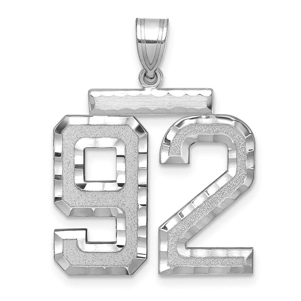 14k White Gold, Varsity Collection, D/C Pendant, Number 92