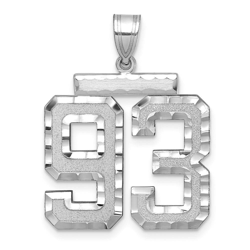 14k White Gold, Varsity Collection, D/C Pendant, Number 93