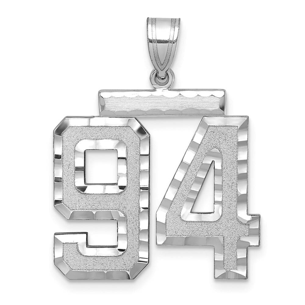 14k White Gold, Varsity Collection, D/C Pendant, Number 94
