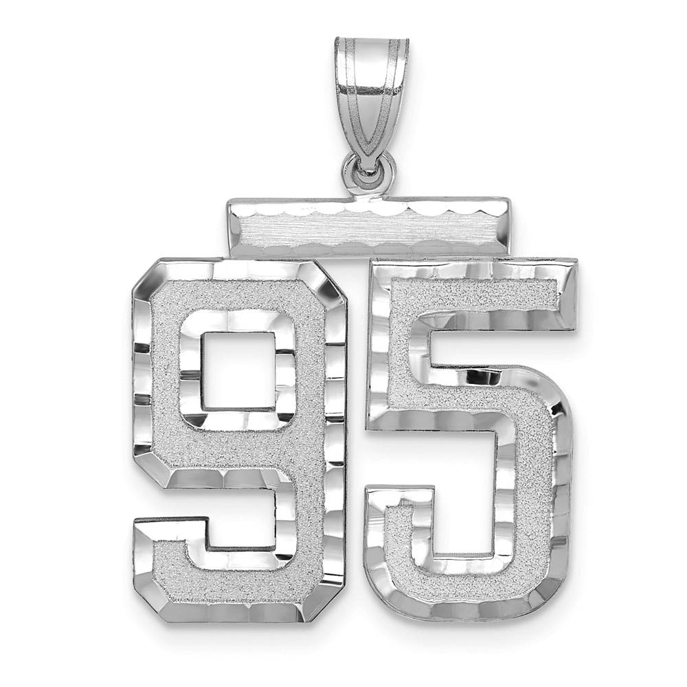 14k White Gold, Varsity Collection, D/C Pendant, Number 95