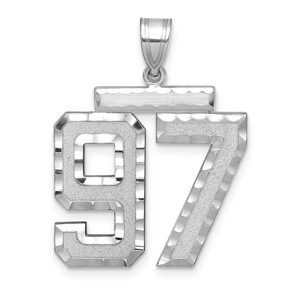 14k White Gold, Varsity Collection, D/C Pendant, Number 97