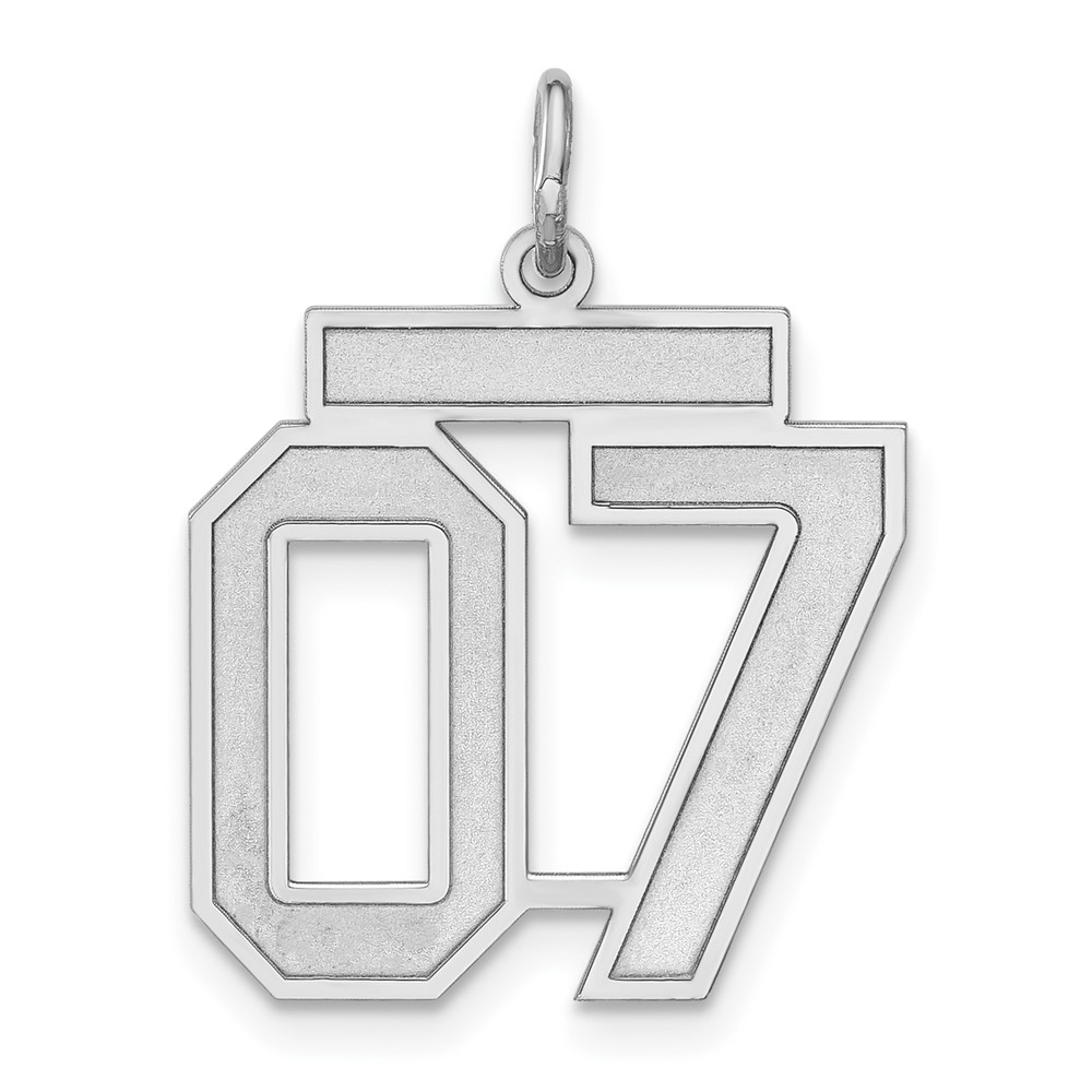 Sterling Silver, Jersey Collection, Number 07 Pendant