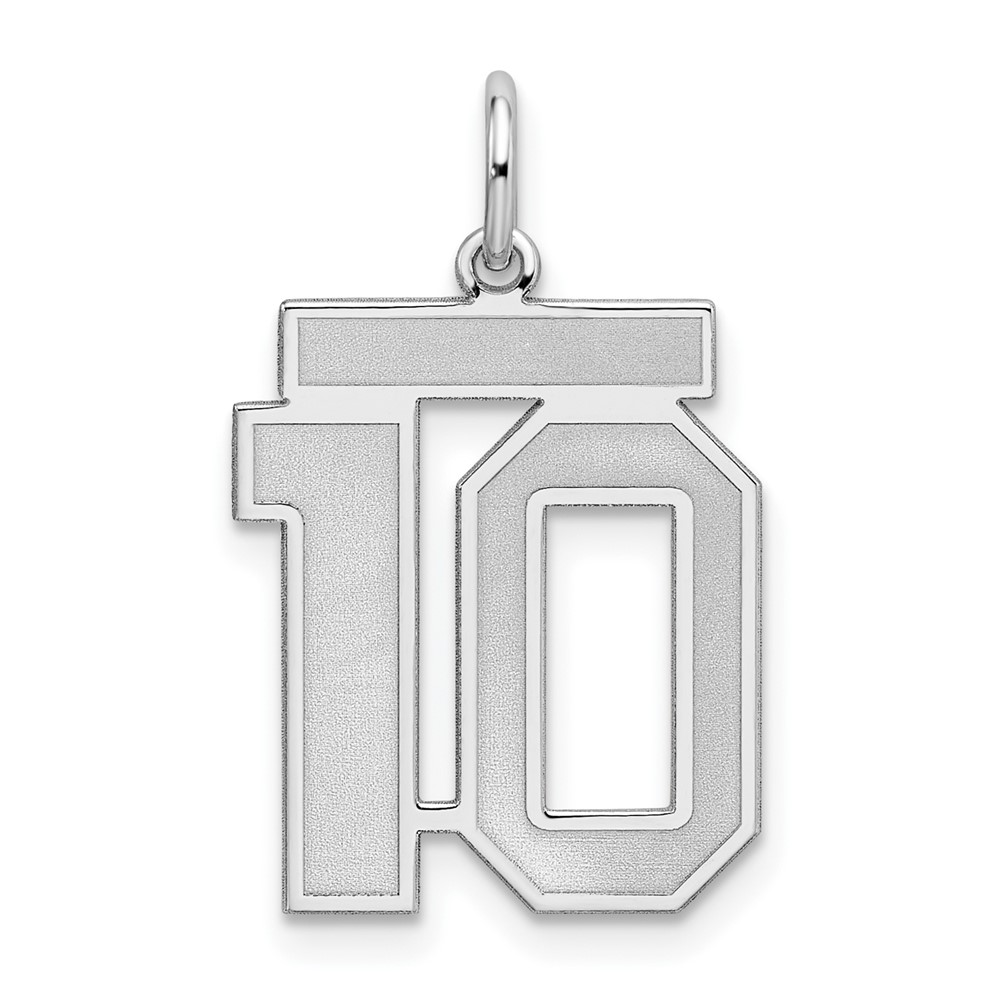 Sterling Silver, Jersey Collection, Number 10 Pendant