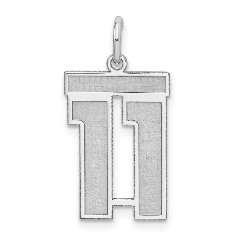 Sterling Silver, Jersey Collection, Number 11 Pendant