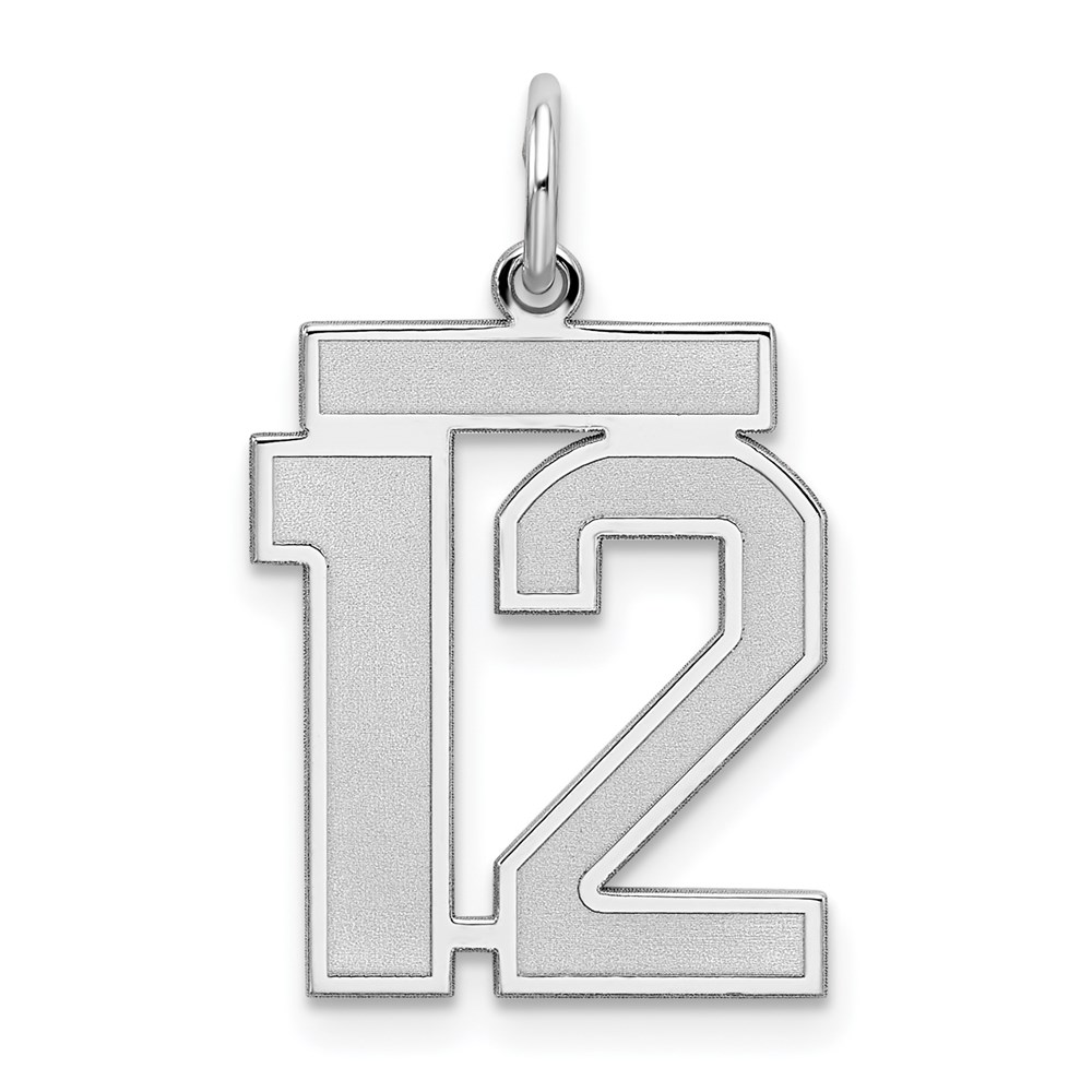 Sterling Silver, Jersey Collection, Number 12 Pendant