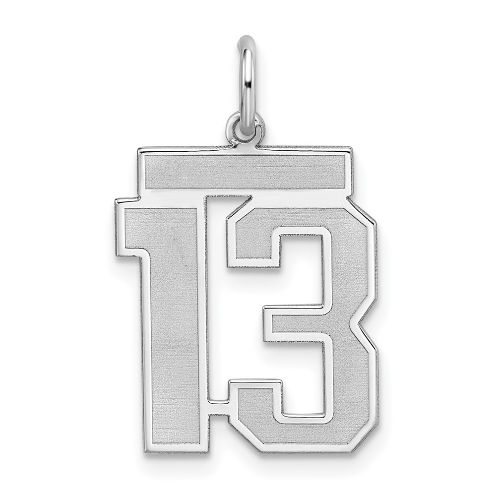 Sterling Silver, Jersey Collection, Number 13 Pendant
