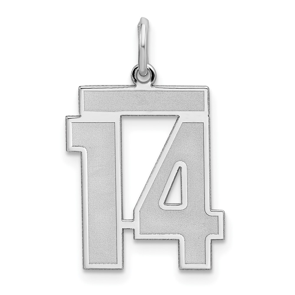 Sterling Silver, Jersey Collection, Number 14 Pendant