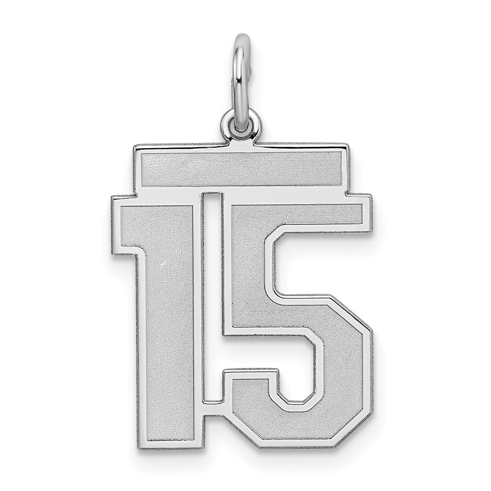 Sterling Silver, Jersey Collection, Number 15 Pendant