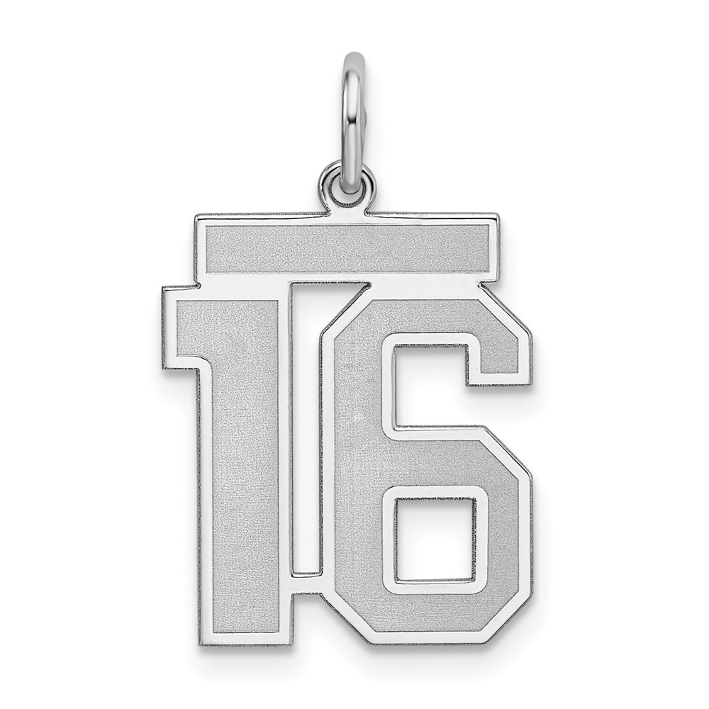 Sterling Silver, Jersey Collection, Number 16 Pendant