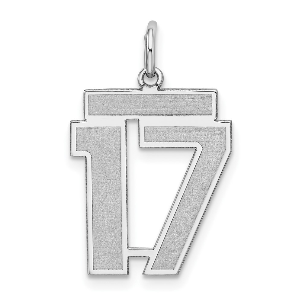 Sterling Silver, Jersey Collection, Number 17 Pendant