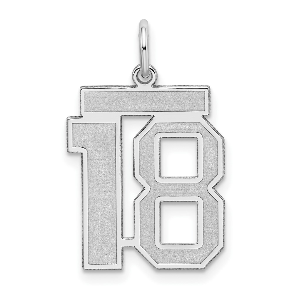 Sterling Silver, Jersey Collection, Number 18 Pendant