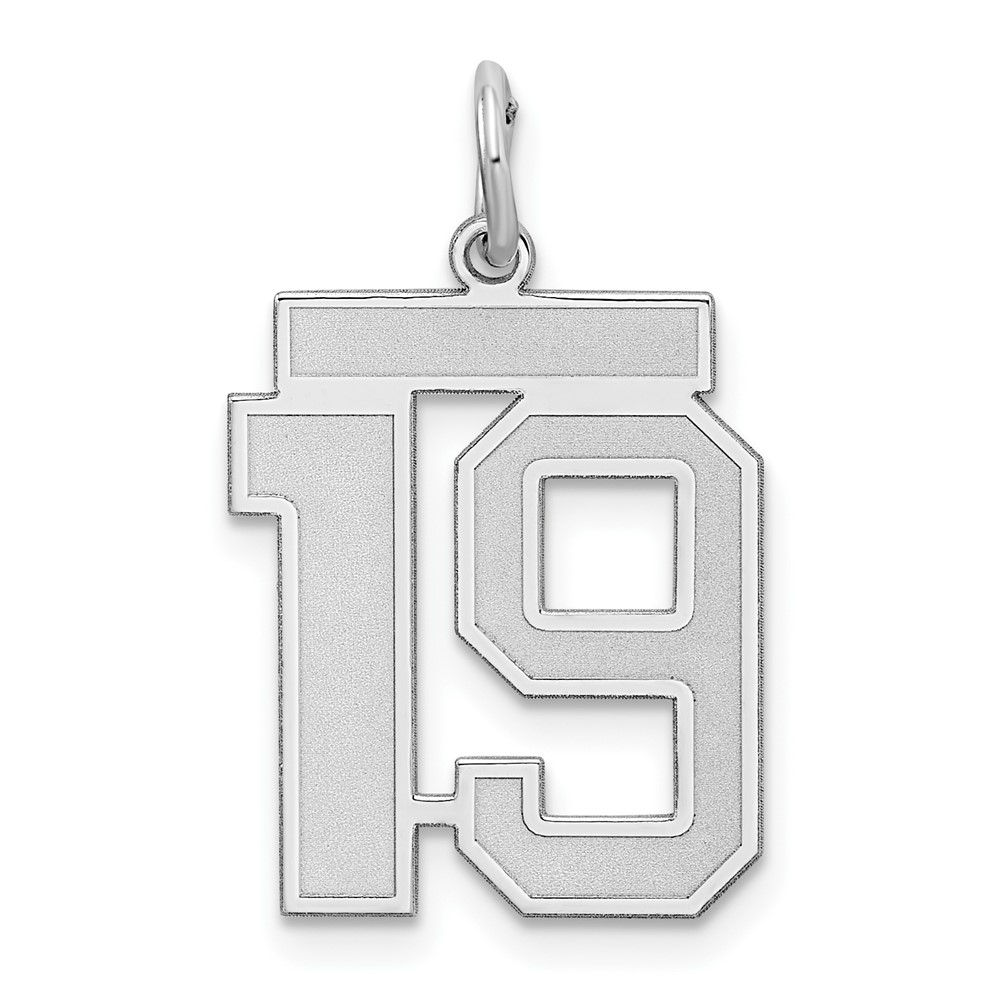 Sterling Silver, Jersey Collection, Number 19 Pendant