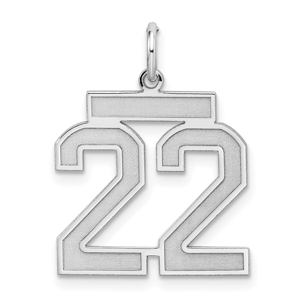Sterling Silver, Jersey Collection, Number 22 Pendant