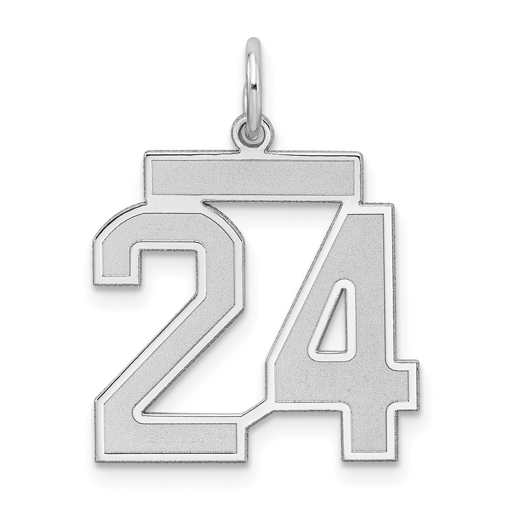 Sterling Silver, Jersey Collection, Number 24 Pendant
