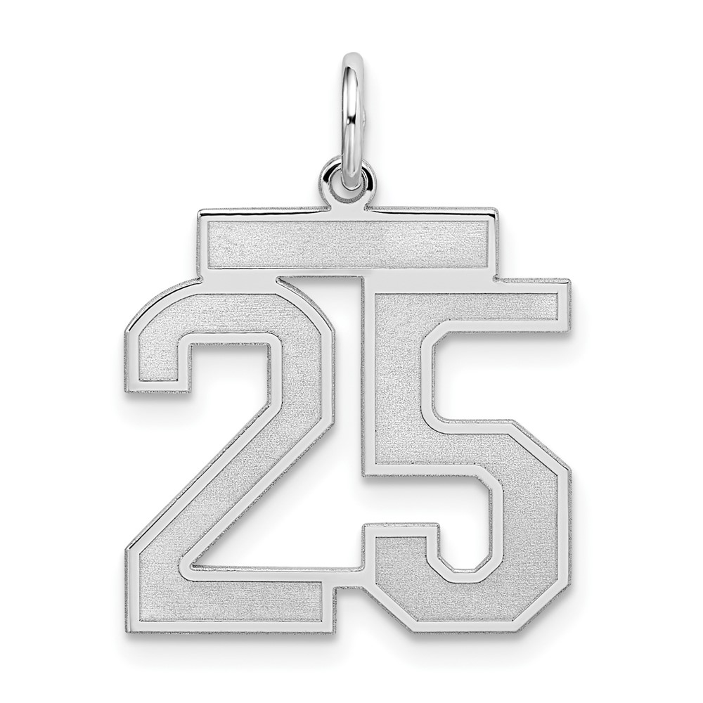 Sterling Silver, Jersey Collection, Number 25 Pendant