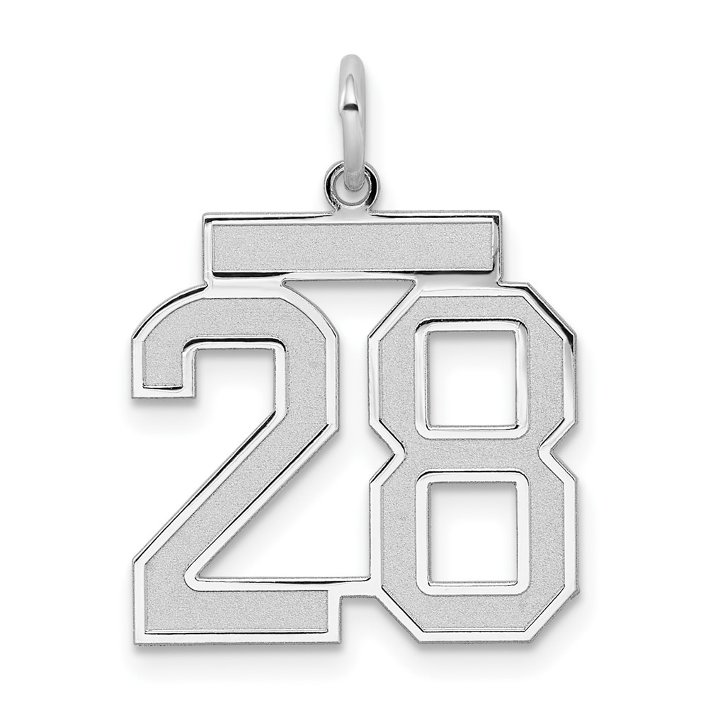 Sterling Silver, Jersey Collection, Number 28 Pendant
