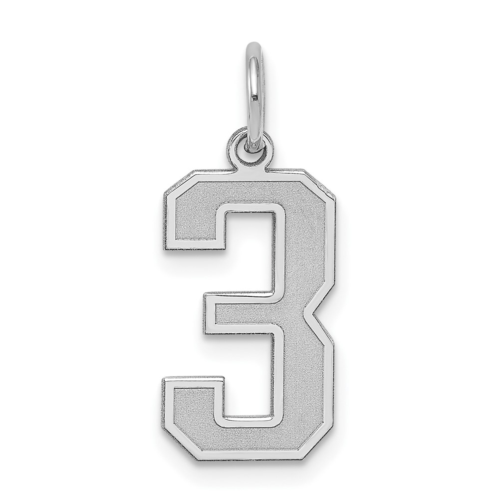 Sterling Silver, Jersey Collection, Number 3 Pendant