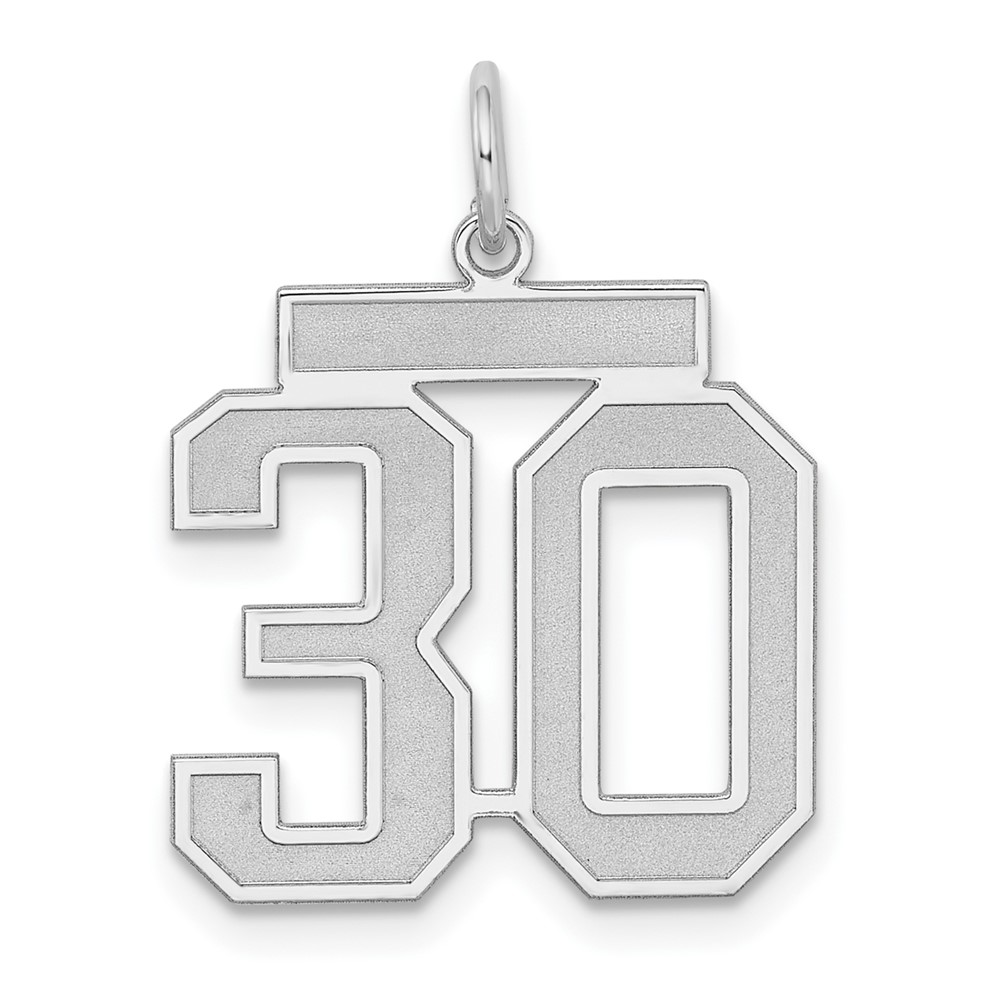 Sterling Silver, Jersey Collection, Number 30 Pendant