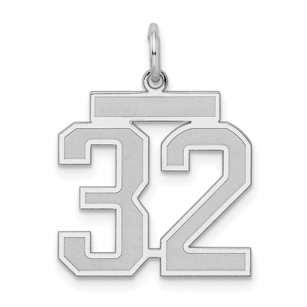 Sterling Silver, Jersey Collection, Number 32 Pendant