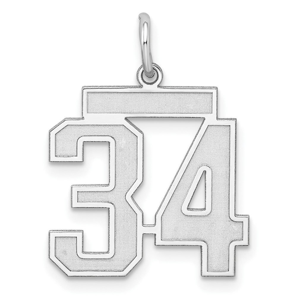 Sterling Silver, Jersey Collection, Number 34 Pendant