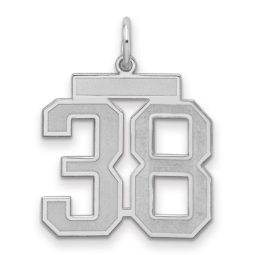 Sterling Silver, Jersey Collection, Number 38 Pendant