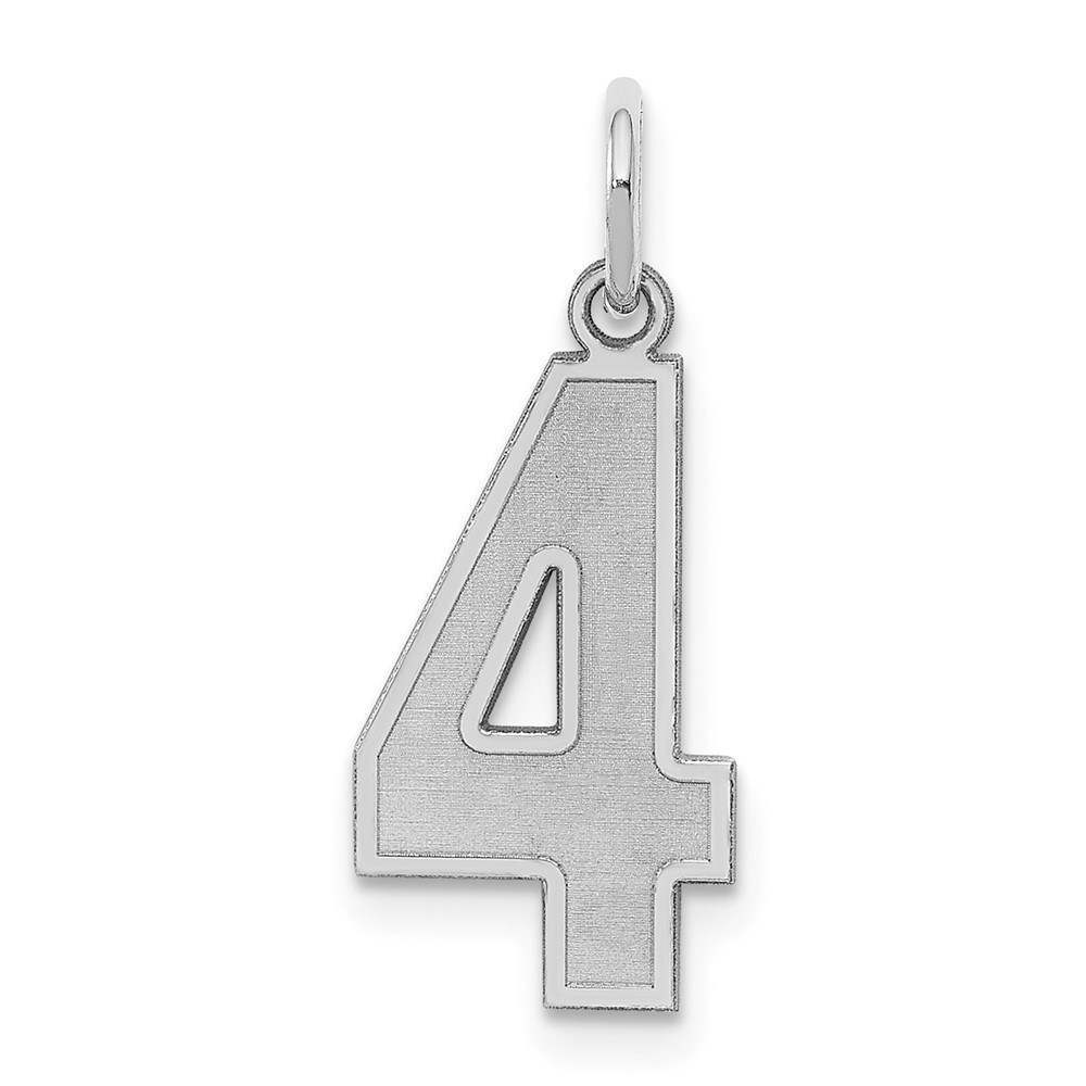Sterling Silver, Jersey Collection, Number 4 Pendant