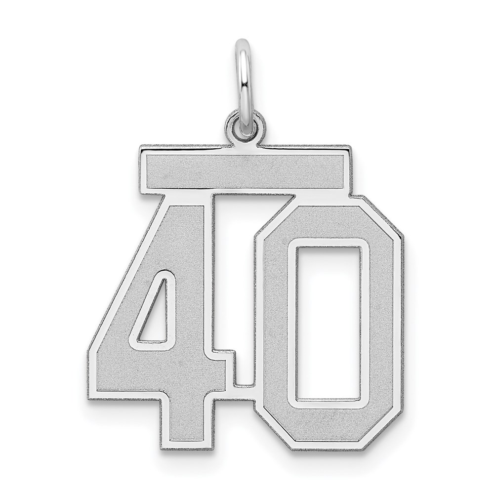 Sterling Silver, Jersey Collection, Number 40 Pendant