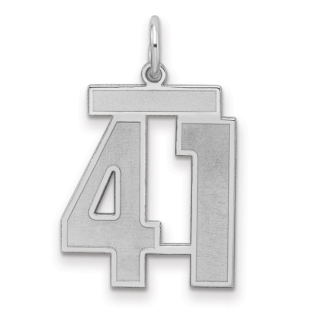 Sterling Silver, Jersey Collection, Number 41 Pendant