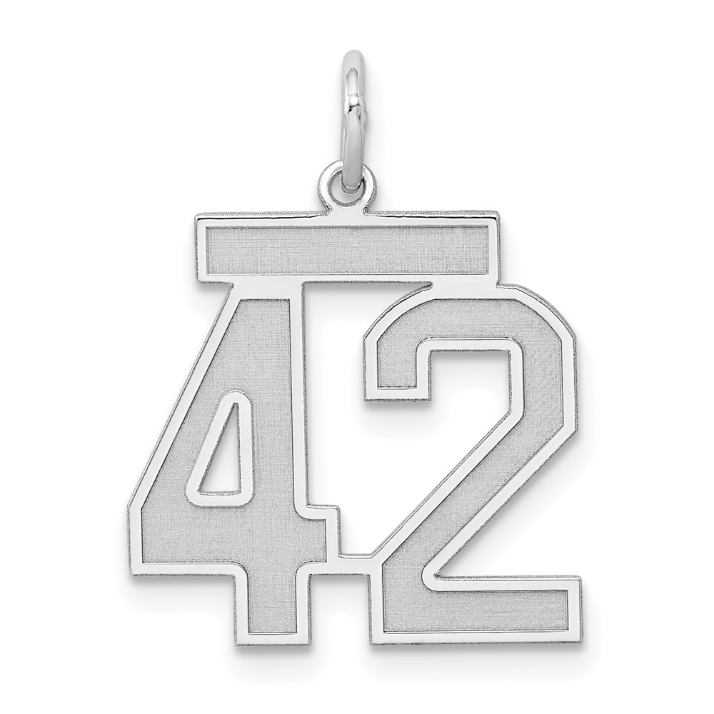 Sterling Silver, Jersey Collection, Number 42 Pendant