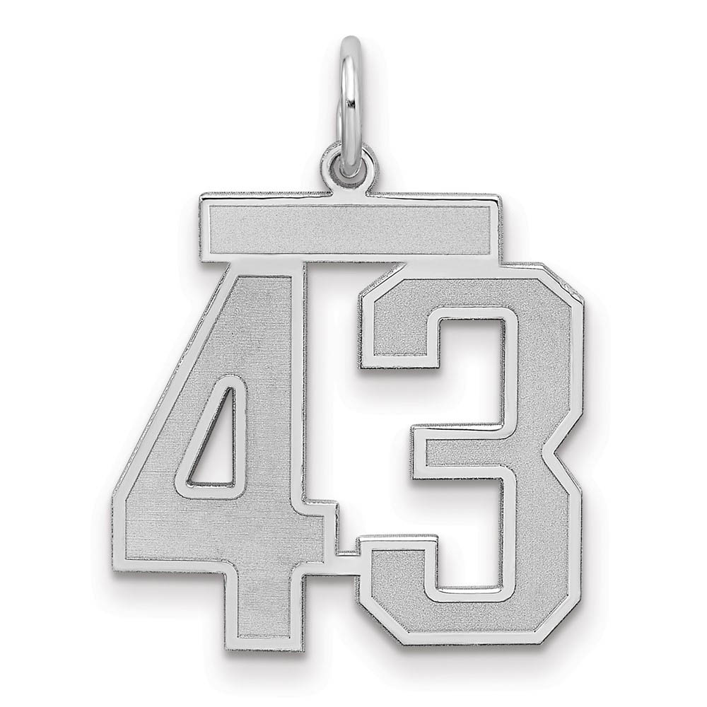 Sterling Silver, Jersey Collection, Number 43 Pendant