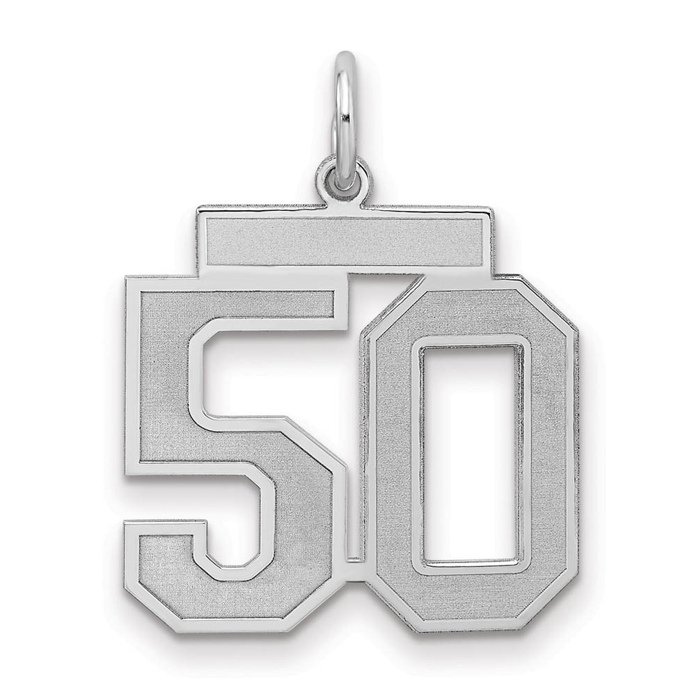 Sterling Silver, Jersey Collection, Number 50 Pendant