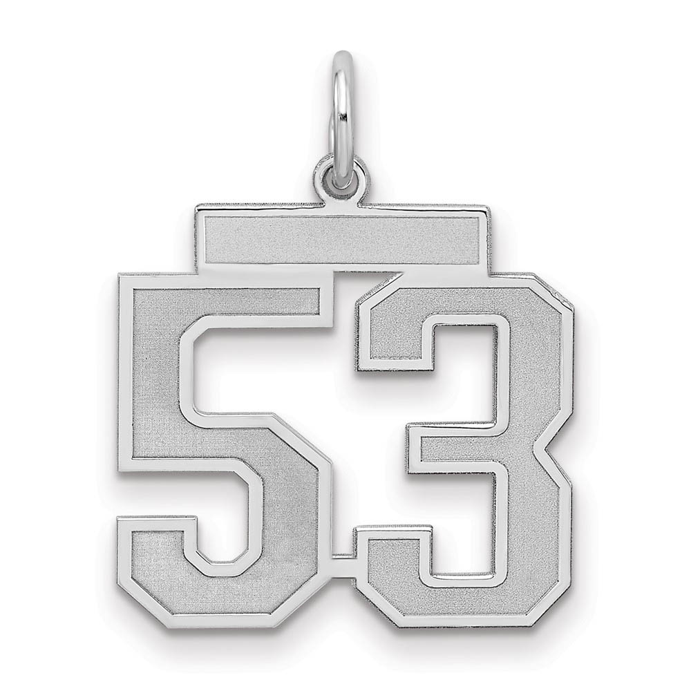 Sterling Silver, Jersey Collection, Number 53 Pendant