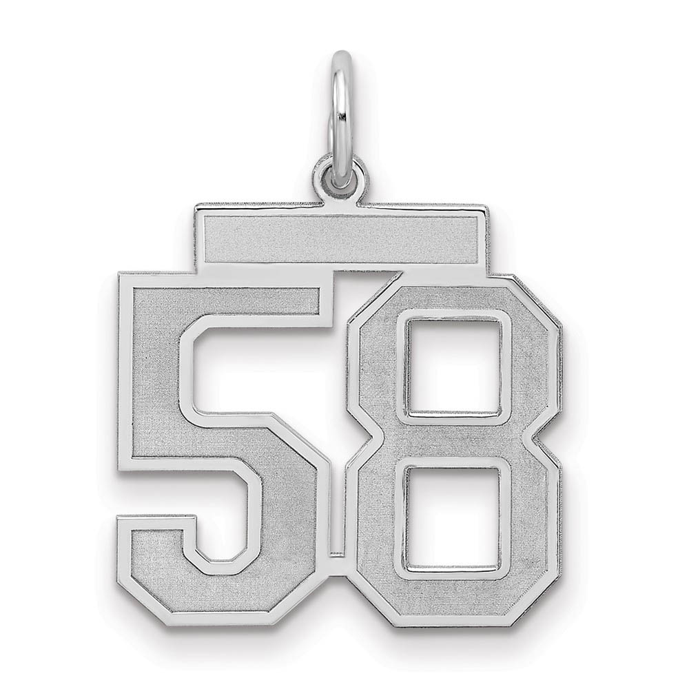 Sterling Silver, Jersey Collection, Number 58 Pendant