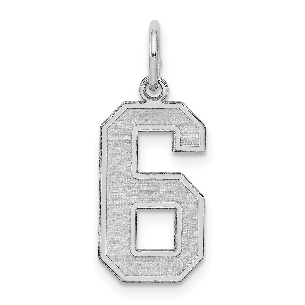 Sterling Silver, Jersey Collection, Number 6 Pendant