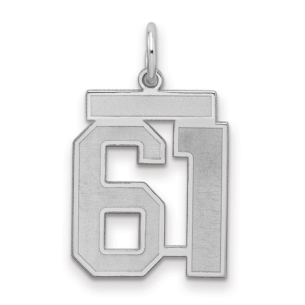 Sterling Silver, Jersey Collection, Number 61 Pendant