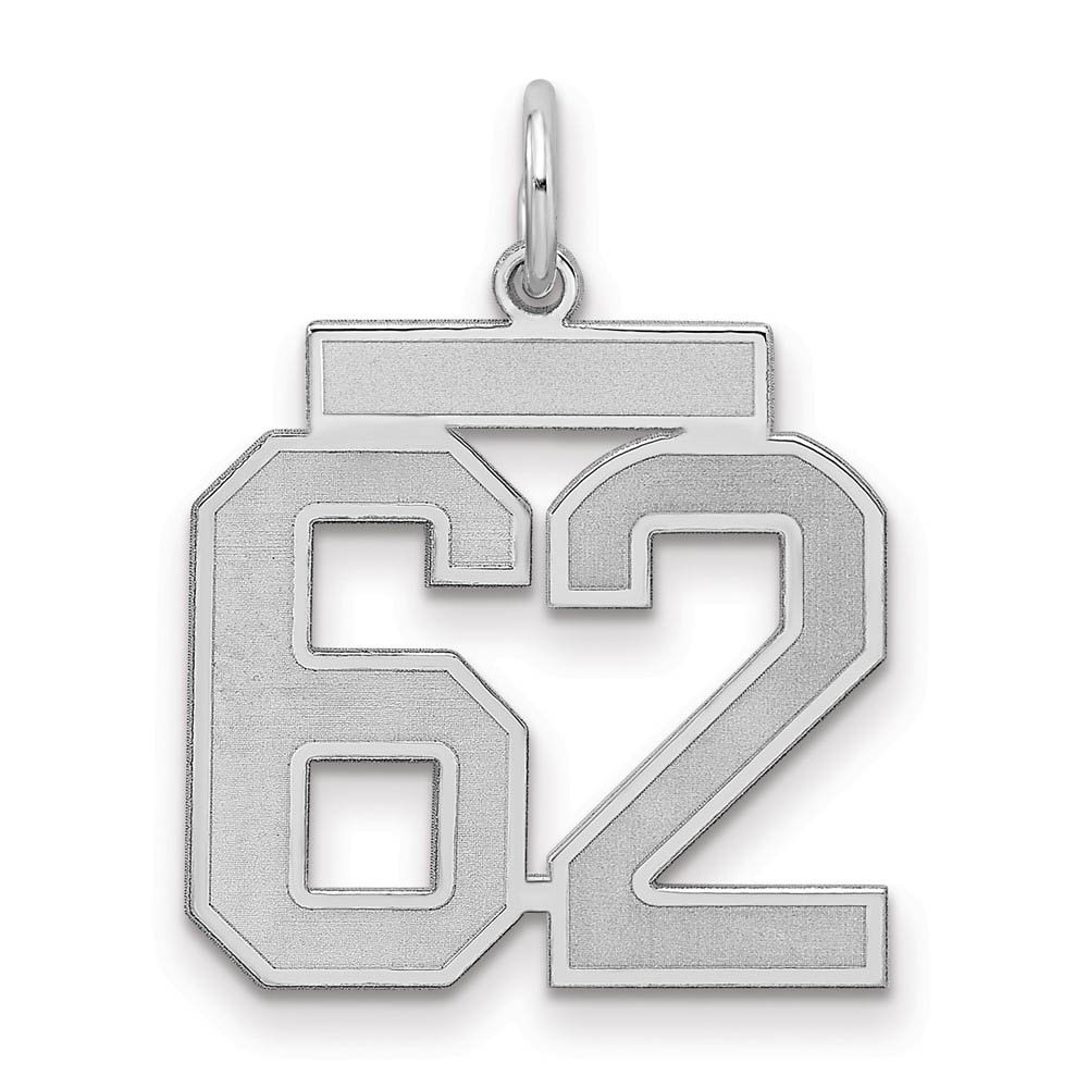Sterling Silver, Jersey Collection, Number 62 Pendant