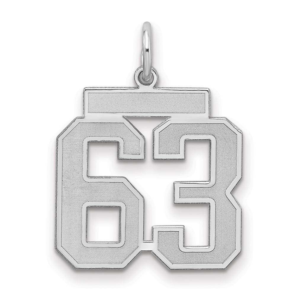 Sterling Silver, Jersey Collection, Number 63 Pendant