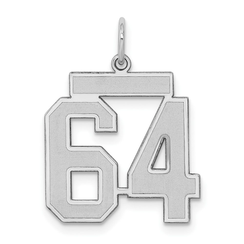Sterling Silver, Jersey Collection, Number 64 Pendant