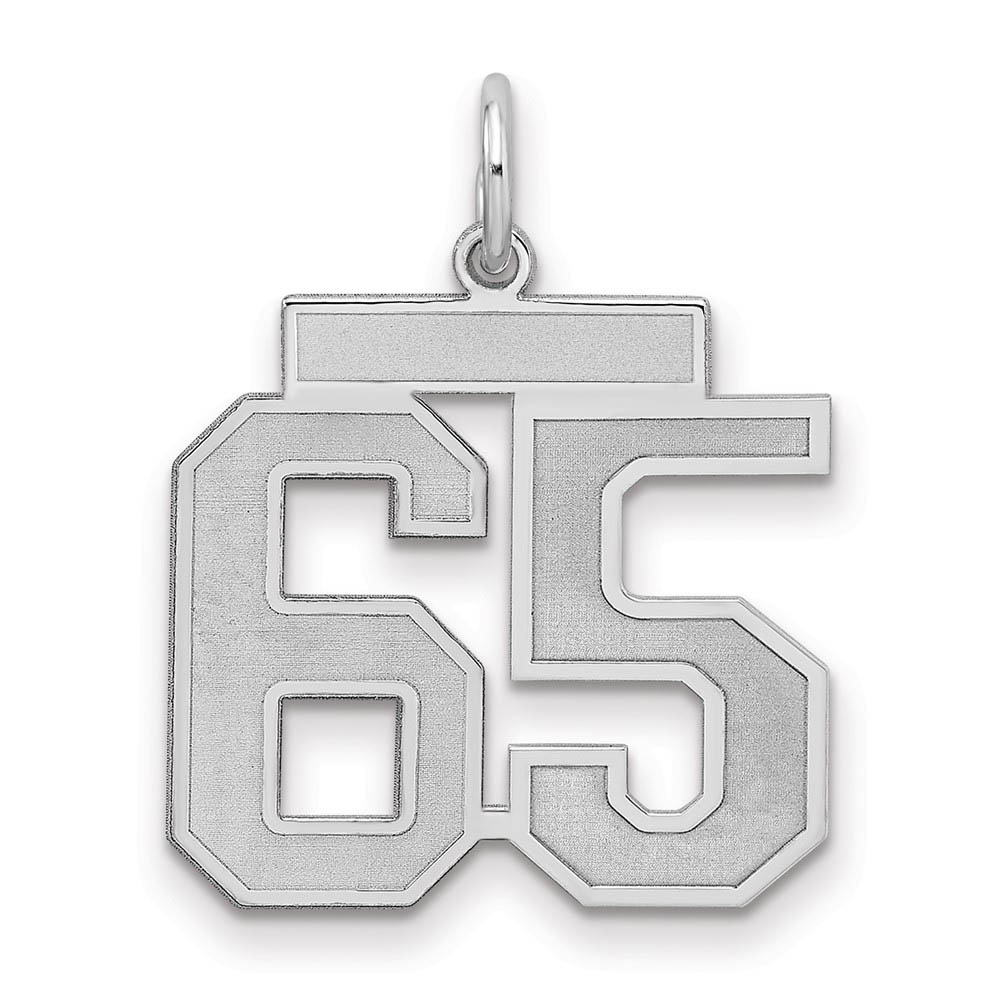 Sterling Silver, Jersey Collection, Number 65 Pendant