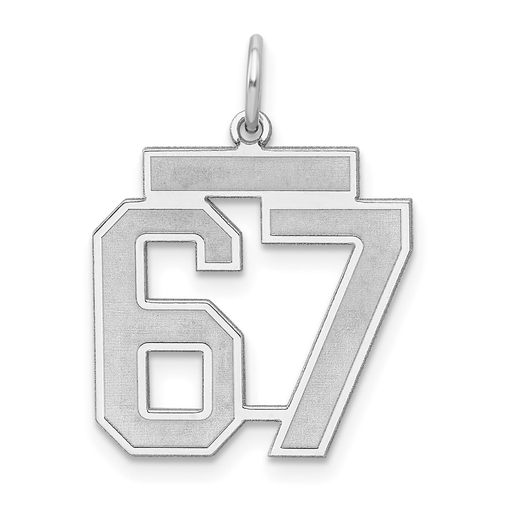 Sterling Silver, Jersey Collection, Number 67 Pendant
