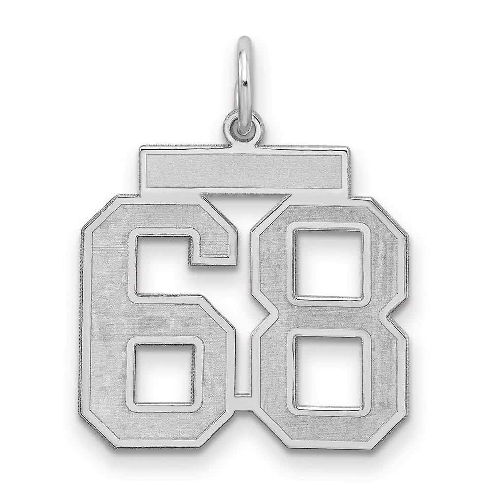 Sterling Silver, Jersey Collection, Number 68 Pendant