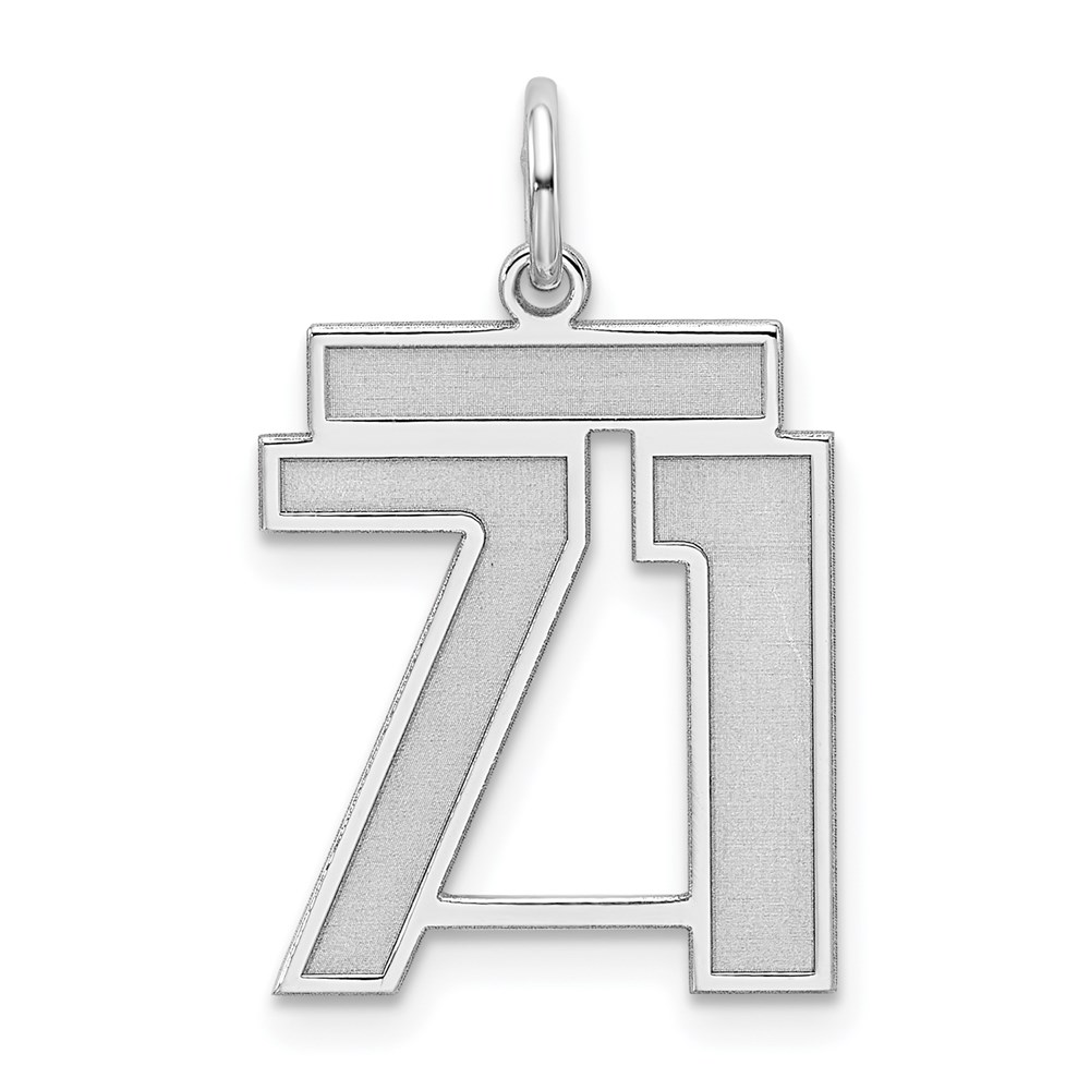 Sterling Silver, Jersey Collection, Number 71 Pendant
