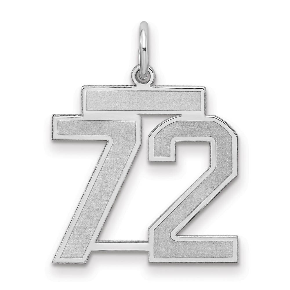 Sterling Silver, Jersey Collection, Number 72 Pendant